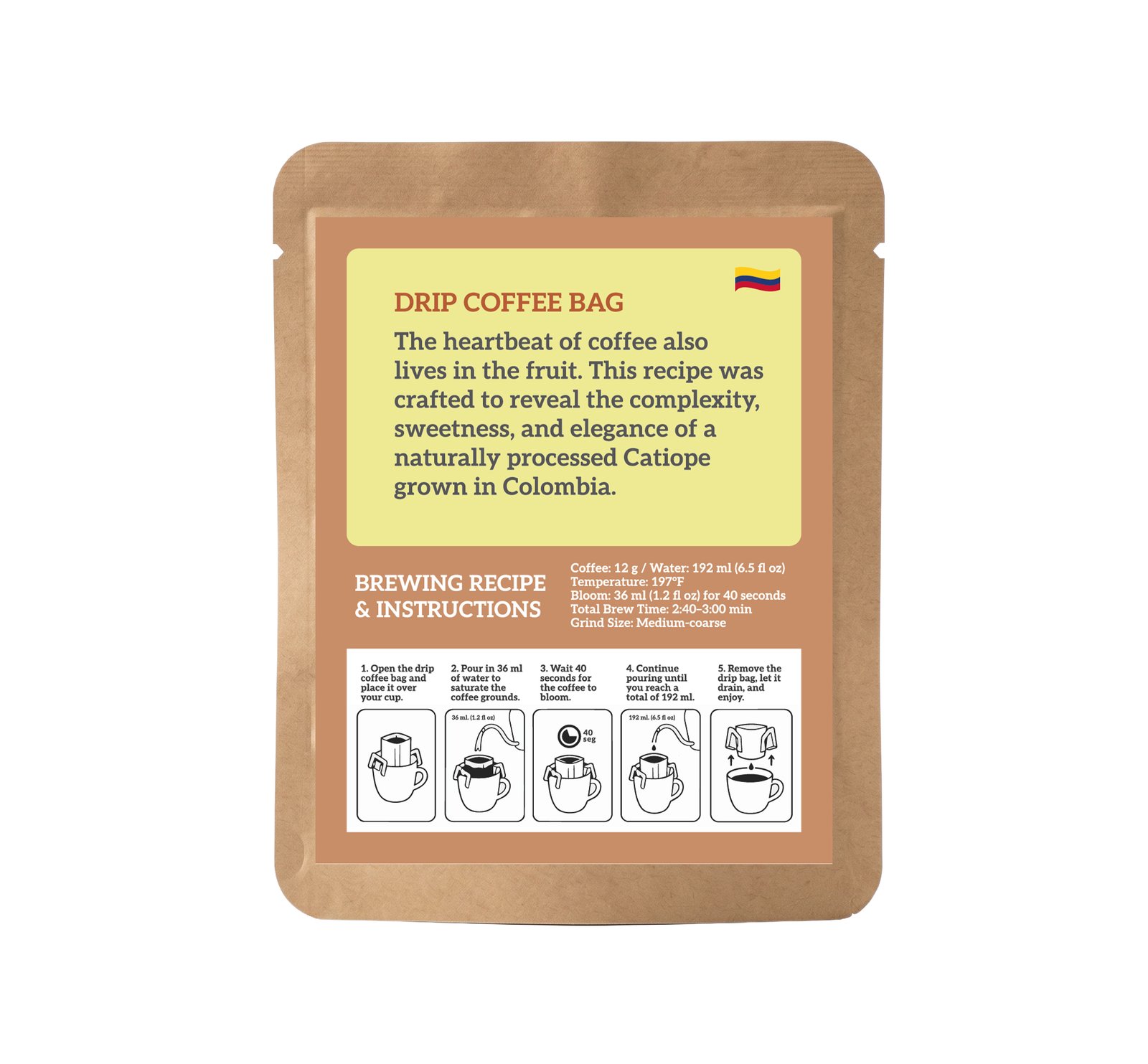 Specialty Drip Coffee - Catiope Signature (12g) - Imagen 2
